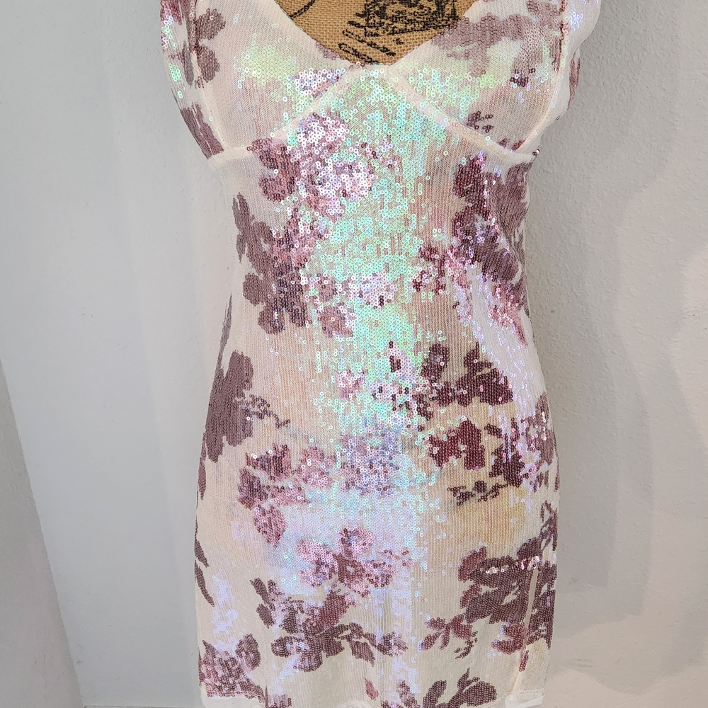Free People Floral Sequin Dress